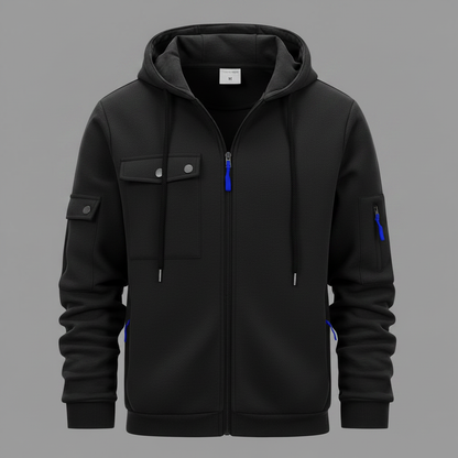 Utility-Kapuzenpullover Herren | Lässiges Sweatshirt mit Reißverschluss