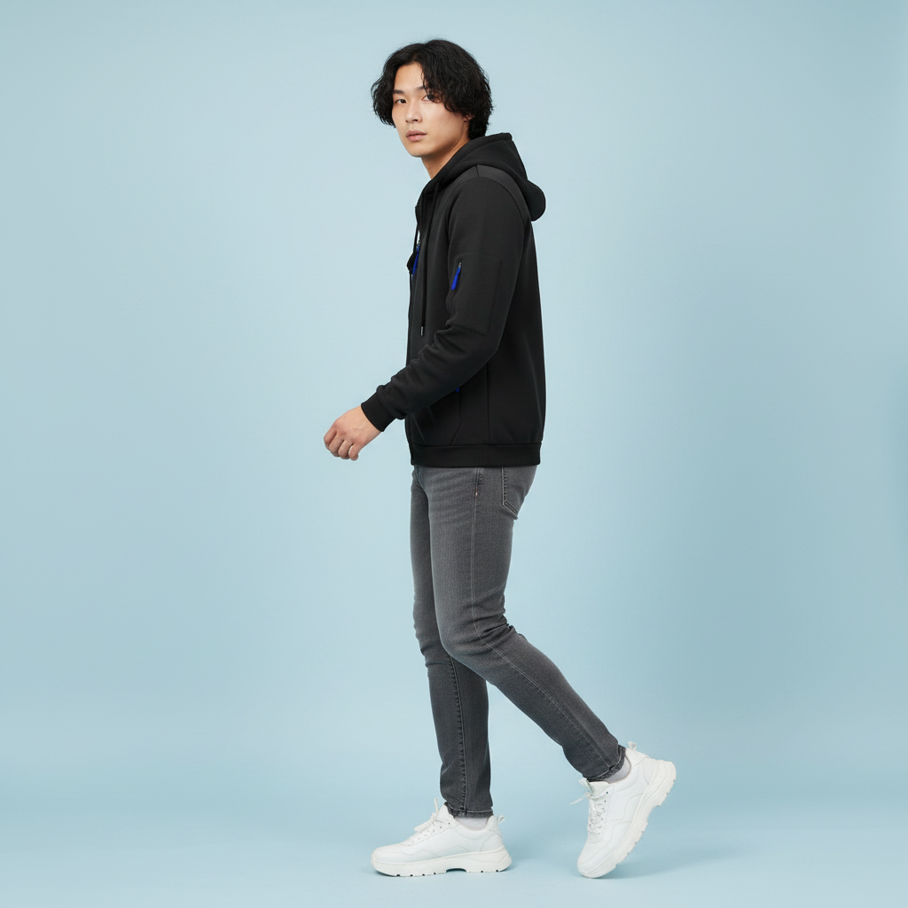 Utility-Kapuzenpullover Herren | Lässiges Sweatshirt mit Reißverschluss