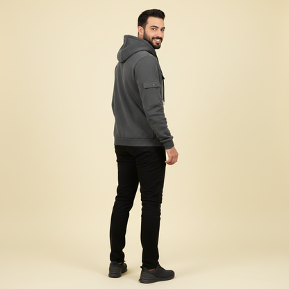 Utility-Kapuzenpullover Herren | Lässiges Sweatshirt mit Reißverschluss