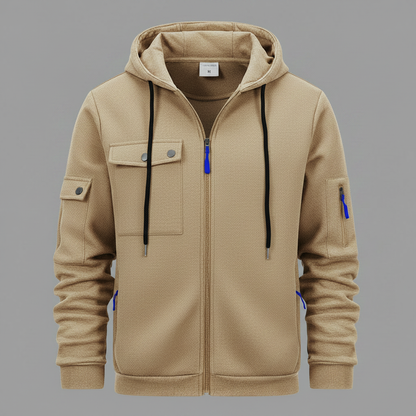 Utility-Kapuzenpullover Herren | Lässiges Sweatshirt mit Reißverschluss