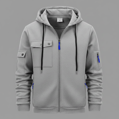 Utility-Kapuzenpullover Herren | Lässiges Sweatshirt mit Reißverschluss