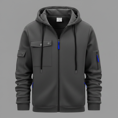 Utility-Kapuzenpullover Herren | Lässiges Sweatshirt mit Reißverschluss