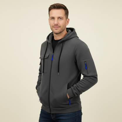 Utility-Kapuzenpullover Herren | Lässiges Sweatshirt mit Reißverschluss