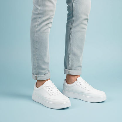Weiße Plateau-Sneaker Herren | Lässige Sneakers für Alltag