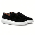 Herren Wildleder Loafer – Mokassin mit hoher Sohle