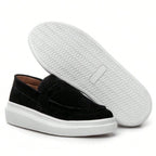 Herren Wildleder Loafer – Mokassin mit hoher Sohle