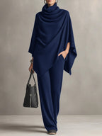 Damen Zweiteiler mit Poncho-Oberteil – Relaxed Fit