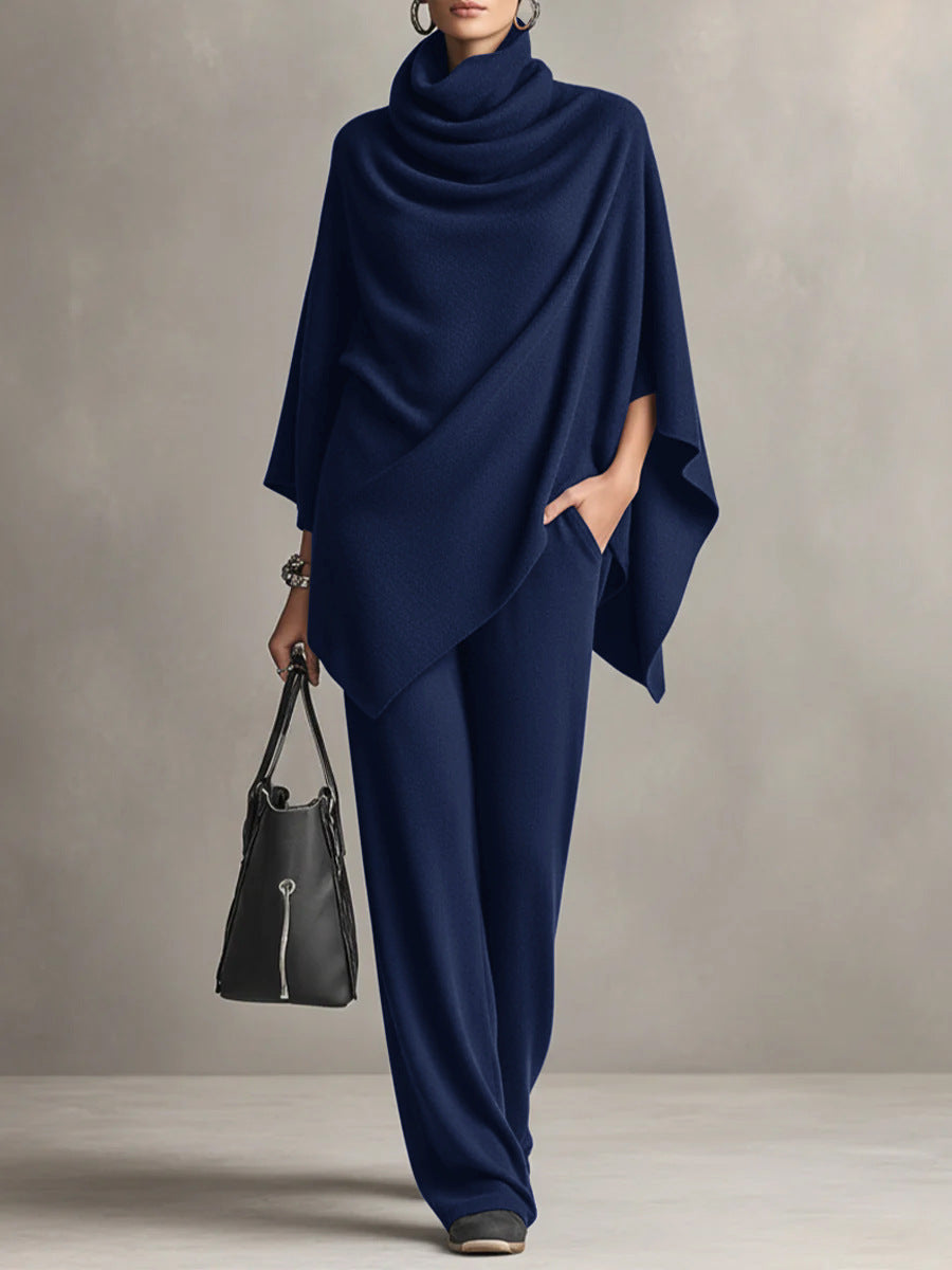 Damen Zweiteiler mit Poncho-Oberteil – Relaxed Fit
