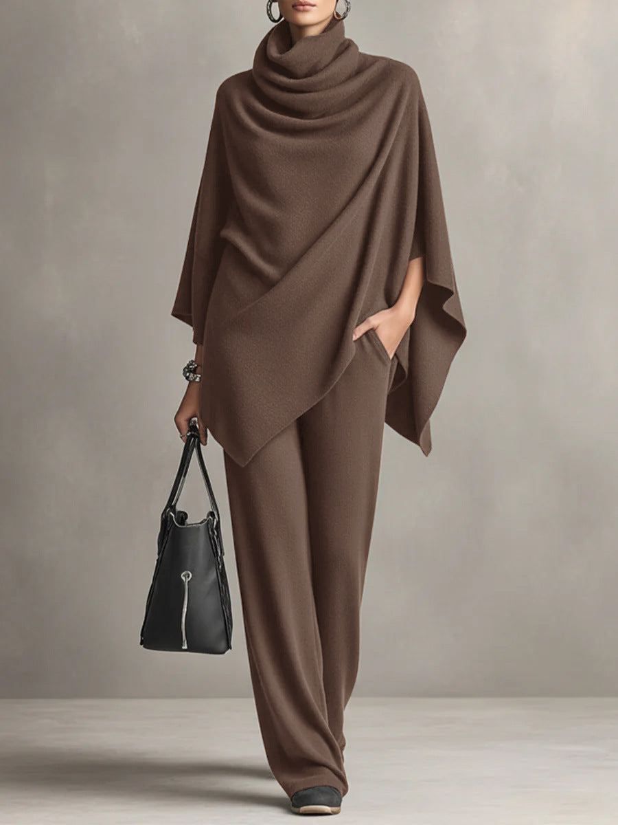 Damen Zweiteiler mit Poncho-Oberteil – Relaxed Fit