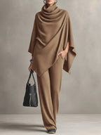 Damen Zweiteiler mit Poncho-Oberteil – Relaxed Fit