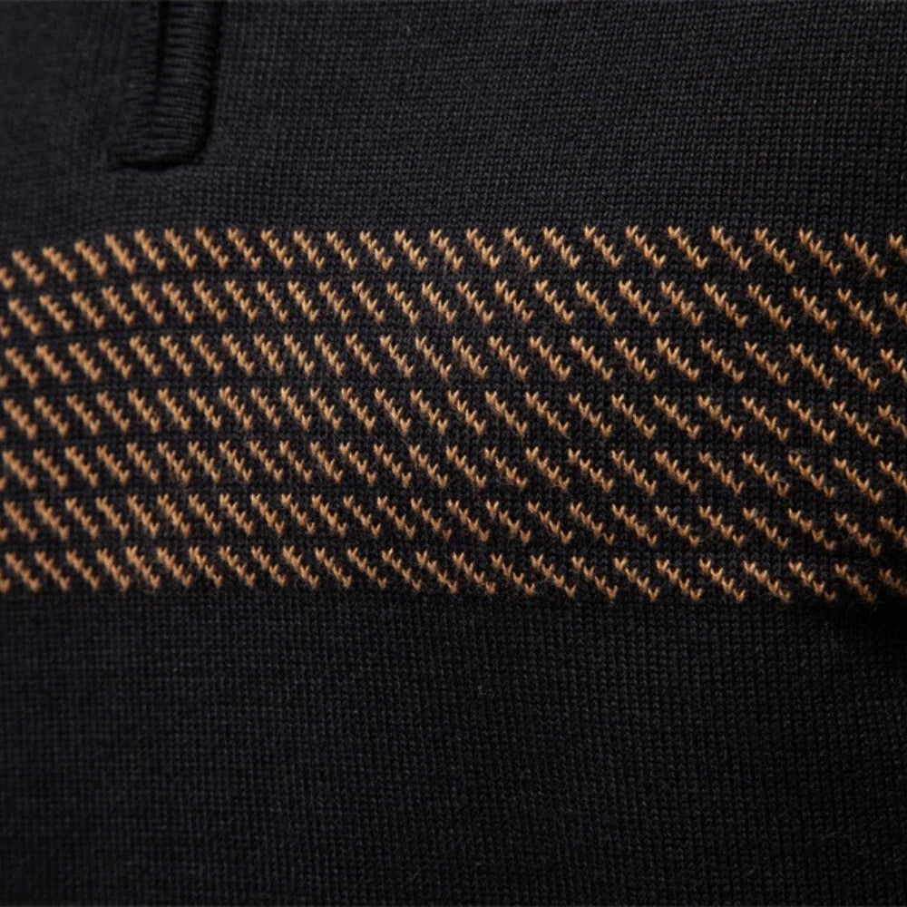 Herren Pullover mit Quarter-Zip aus Baumwolle Regular Fit