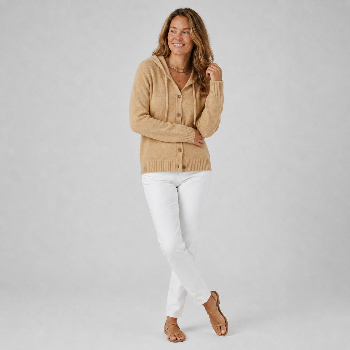 Damen Strickjacke mit Kapuze – Relaxed Fit