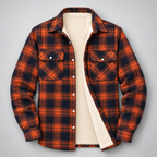 Men's Checked Flannel Overshirt with Sherpa Lining