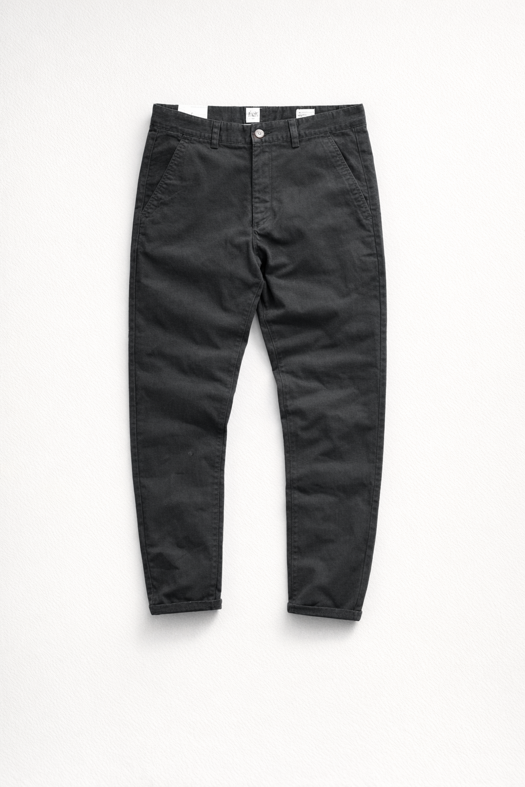 Herren Baumwollhose Grau Regular Fit – Chino Freizeithose — Black