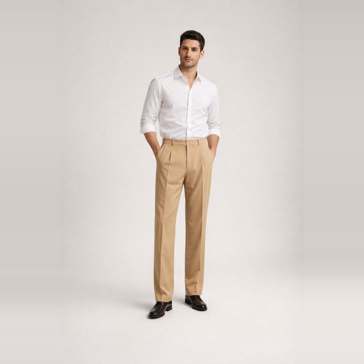 Herren Anzughose mit Bundfalten – Gerade Passform
