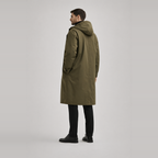 Herren Puffer Trenchcoat – Wasserdichter Langer Mantel Mit Kapuze