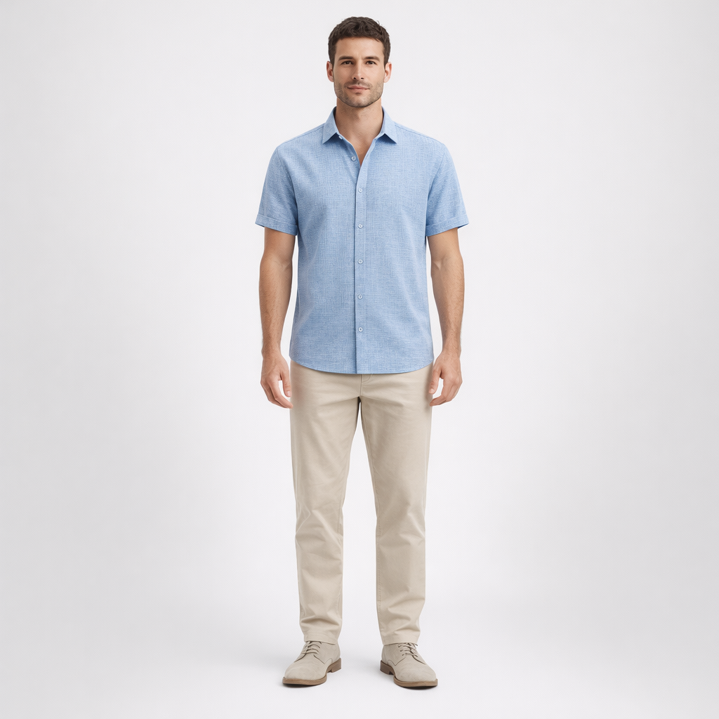 Lässiges Herrenhemd | Sommer Freizeitbekleidung — Blau