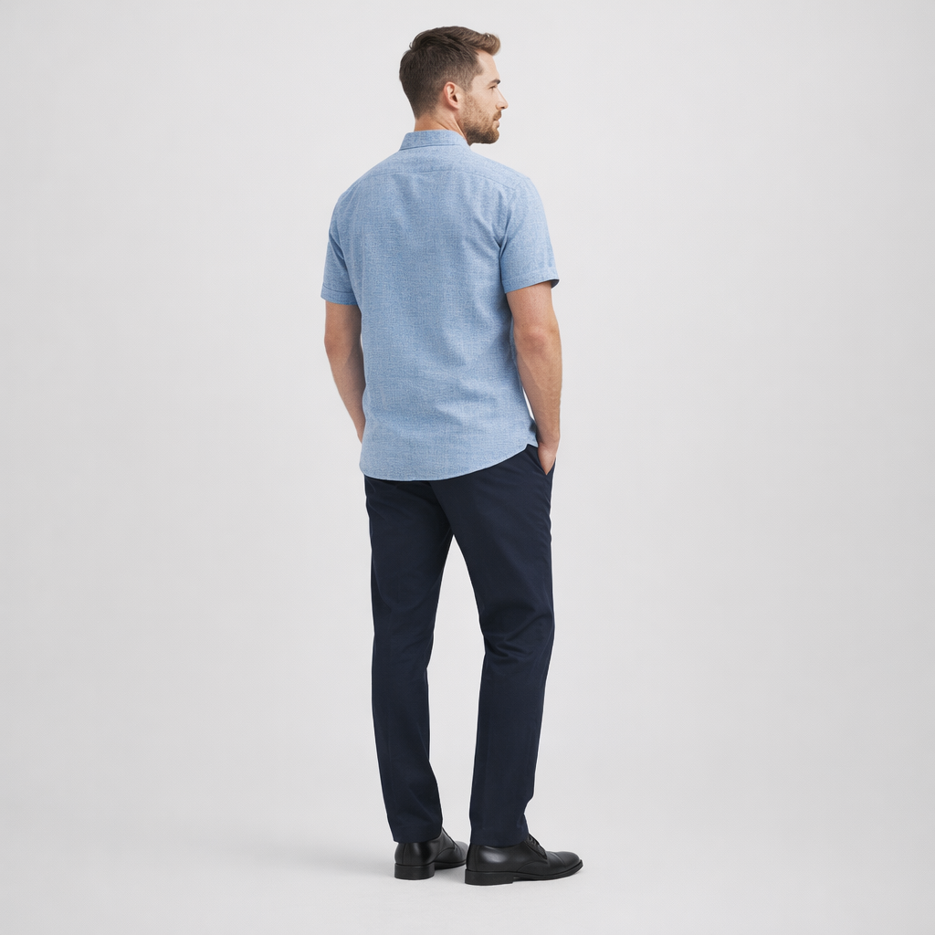 Lässiges Herrenhemd | Sommer Freizeitbekleidung — Blau
