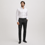 Herren Karierte Chinohose – Elegante Anzughose — Schwarz