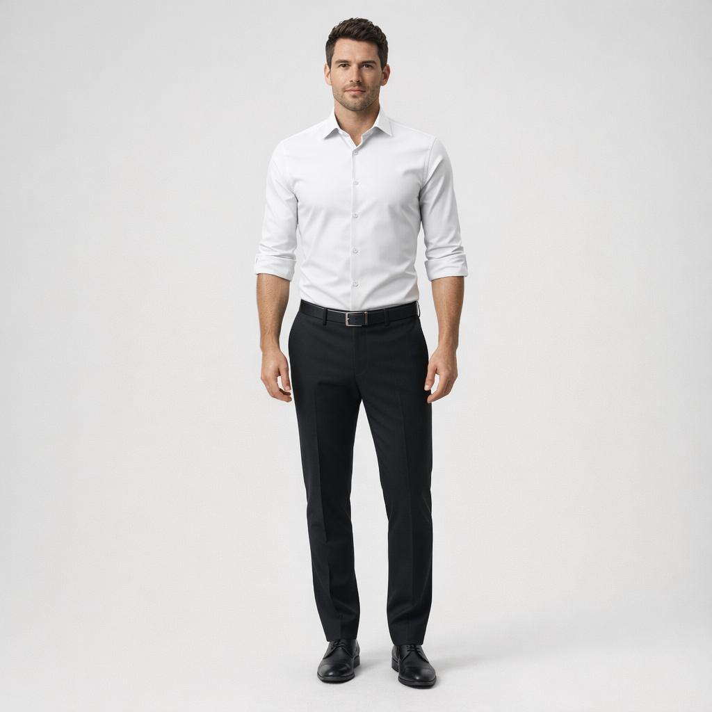 Herren Hemd – Faltenfreies Businesshemd — Weiß