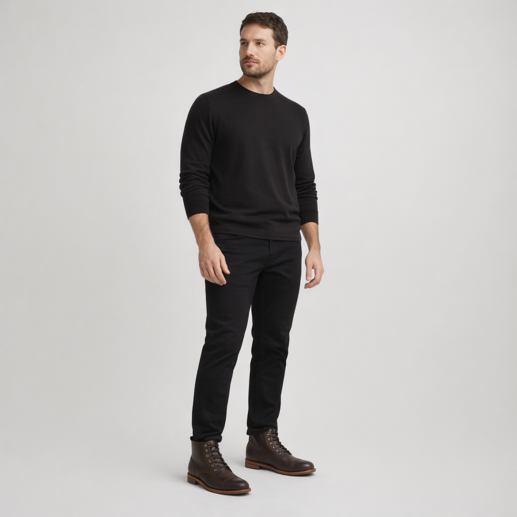 Herren Arbeitsstiefel – Robuste Schnürstiefel — Dunkelbraun