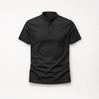Herren Langarm-Poloshirt – Klassisch Elegant für Herbst — Schwarz