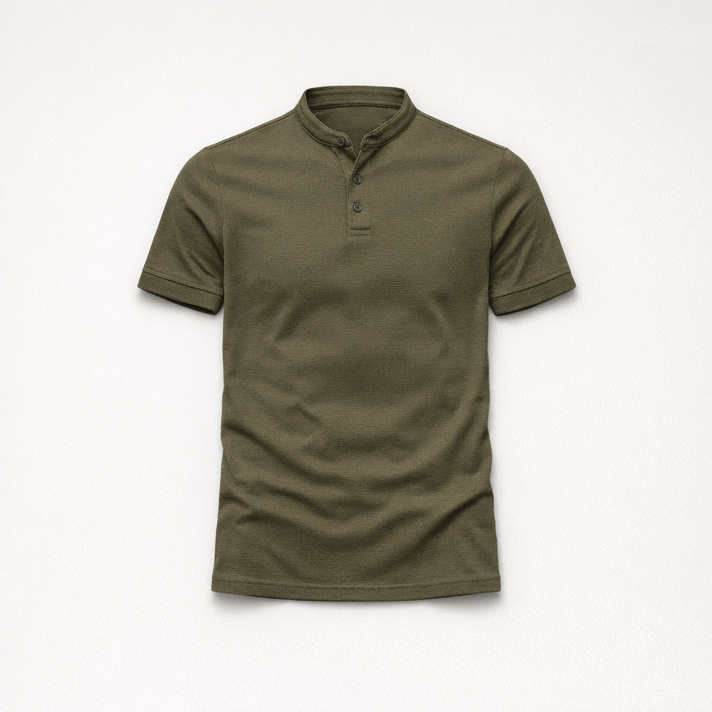 Herren Langarm-Poloshirt – Klassisch Elegant für Herbst — Dunkelgrün