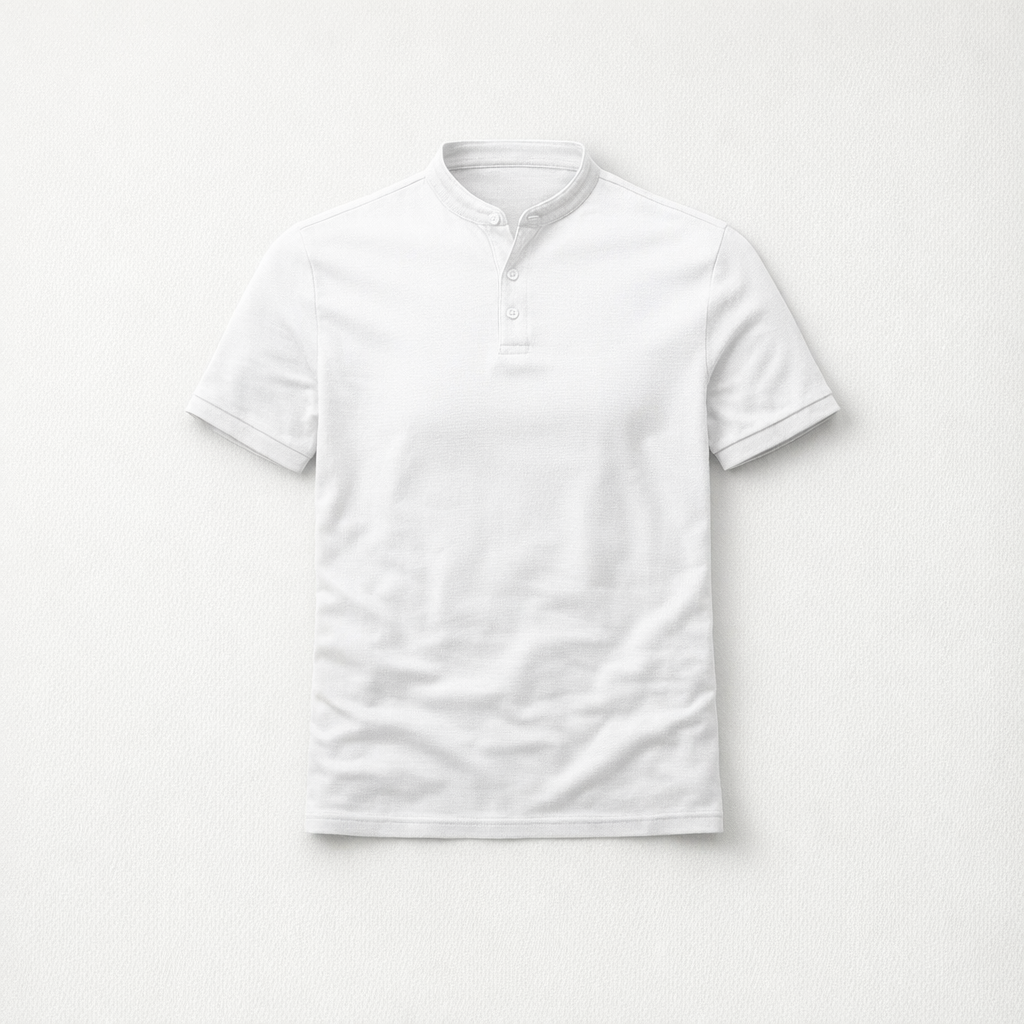 Herren Langarm-Poloshirt – Klassisch Elegant für Herbst — Weiß