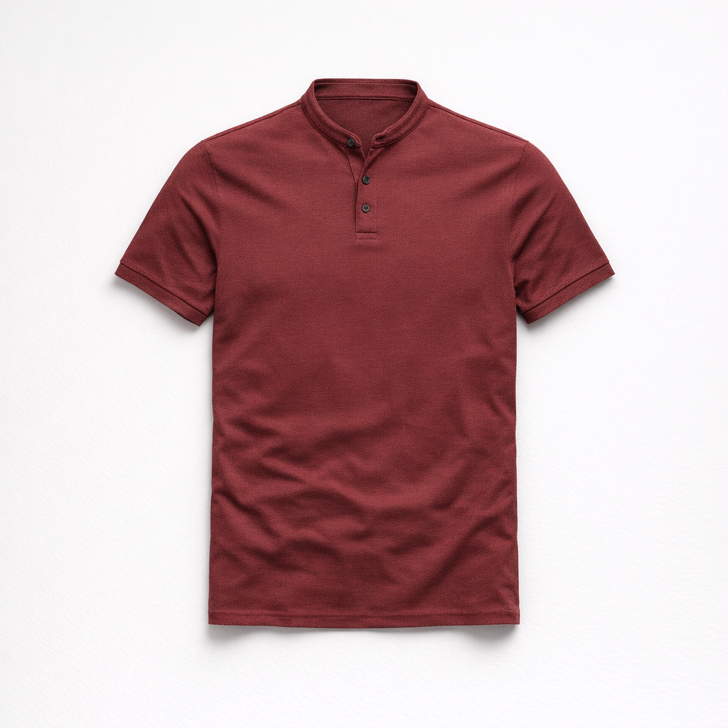 Herren Langarm-Poloshirt – Klassisch Elegant für Herbst — Rot