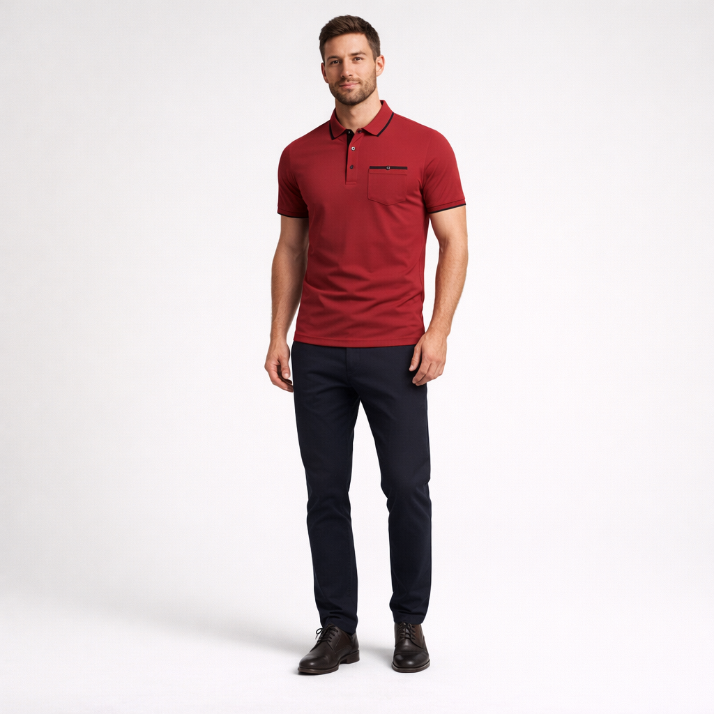 Herren Poloshirt – Elegantes Freizeit-Polo — Rot