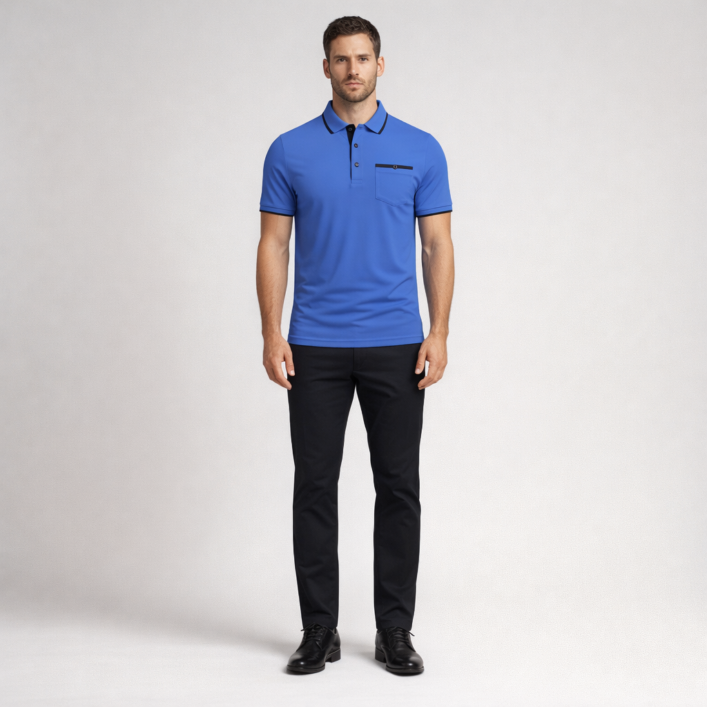 Herren Poloshirt – Elegantes Freizeit-Polo — Blau