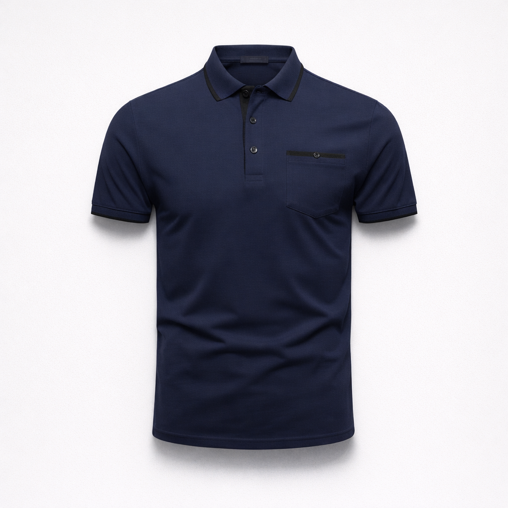 Herren Poloshirt – Elegantes Freizeit-Polo — Dunkelblau