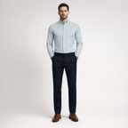 Herren Streifenhemd – Elegantes Freizeithemd — Hellblau