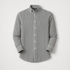 Herren Streifenhemd – Elegantes Freizeithemd — Schwarz