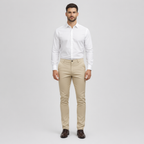 Herren Slim Fit Chinohose – Elegante Chino — Hellgrau