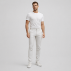 Herren Slim Fit Chinohose – Elegante Chino — Weiß