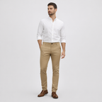 Herren Slim Fit Chinohose – Elegante Chino — Beige