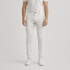 Herren Slim Fit Chinohose – Elegante Chino — Weiß