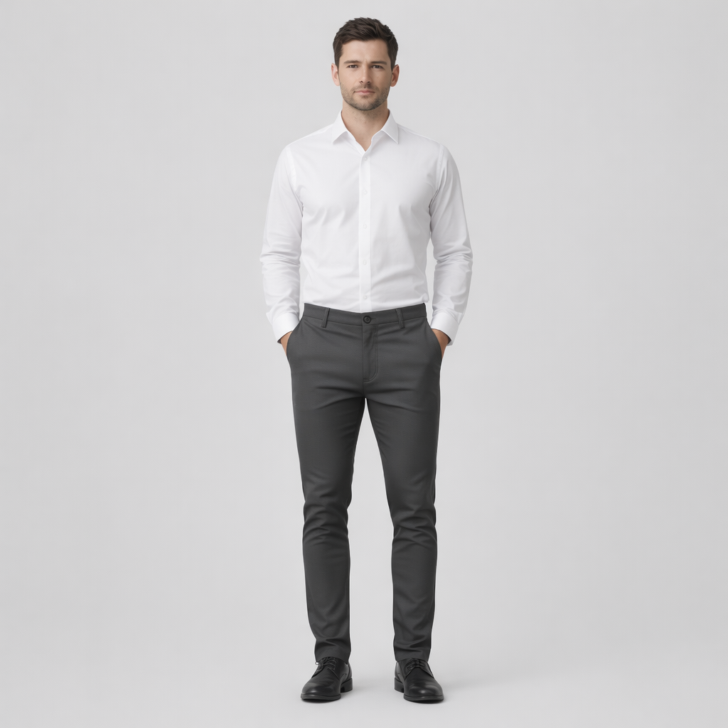 Herren Slim Fit Chinohose – Elegante Chino — Dunkelgrau