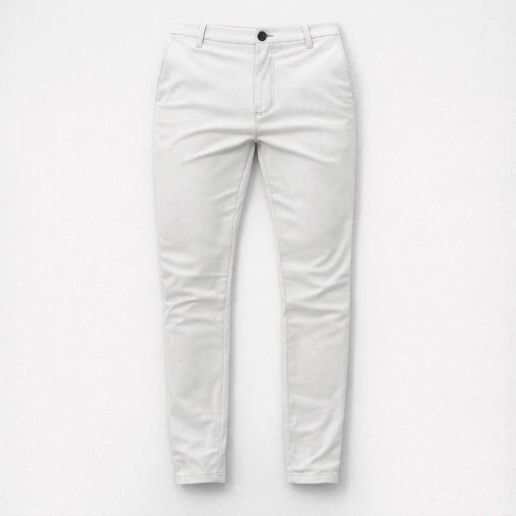 Herren Slim Fit Chinohose – Elegante Chino — Weiß