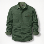 Herren-Langarmhemd aus Baumwolle – Regular Fit für den Herbst — Army Green
