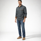 Herren-Langarmhemd aus Baumwolle – Regular Fit für den Herbst — Gray