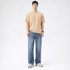 Herren Herbst Jeans – Relaxed Fit Casual Stretch Jeans — Worn Wash