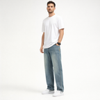 Herren Herbst Jeans – Relaxed Fit Casual Stretch Jeans — Light Wash