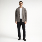 Herren-Strick-Cardigan für den Winter mit schmaler Passform — Camel