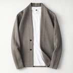 Herren-Strick-Cardigan für den Winter mit schmaler Passform — Camel