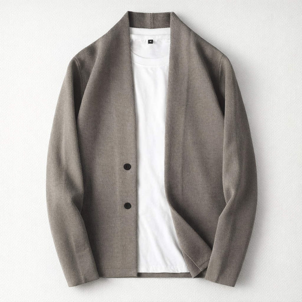 Herren-Strick-Cardigan für den Winter mit schmaler Passform — Camel