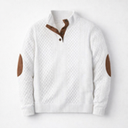 Herren Schwarzer Strickpullover mit hohem Kragen — White