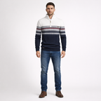 Herren Winterpullover mit Reißverschluss - Regular Fit aus Baumwolle — White
