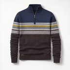 Herren Winterpullover mit Reißverschluss - Regular Fit aus Baumwolle — Blue